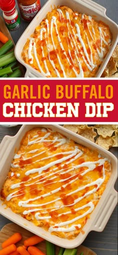 this garlic buffalo chicken dip is the perfect appetizer to serve on thanksgiving or any special occasion