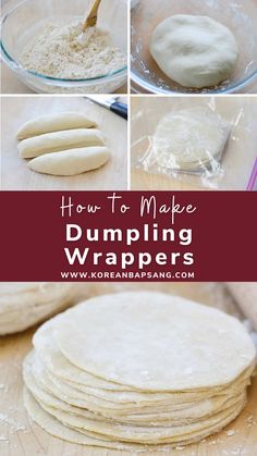 dumpling wrappers Dumplings Wrappers Recipe, Rice Flour Dumpling Wrappers, Dumpling Wrapper Recipe, Quick Food, Homemade Dumplings Recipe, How To Make Dumplings, Dumpling Dough, Homemade Chinese Food, Dumpling Wrappers