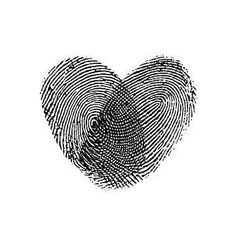 a fingerprint in the shape of a heart