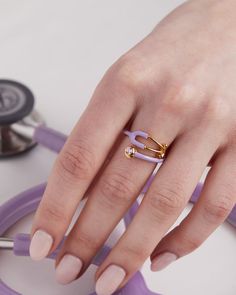 Shop medical rings from V Coterie. Free shipping on orders over $50. View our full collection including dental rings and science rings. Shop now! Doctor Nails, Nursing Graduation Gift Ideas, Style Scrubs, Nursing Jewelry, Doctor Graduation Gift, Stethoscope Charms, Nurse Aesthetic