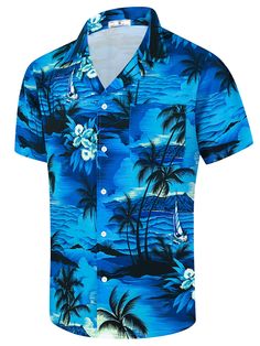 PRICES MAY VARY. Mens Hawaiian Holiday Shirts: Made of high-quality polyester fabric, comfortable and breathable, high definition print, lightweight, wrinkle resistant to keep you comfortable and relaxed all the time. Rich Patterns: We provide various printed men's shirts with bright colors and clear patterns, such as leaves, flowers, fruits, stripes, sea animals, etc., to make you the most popular in various occasions. About Size: Our men's shirts have six sizes for you to choose from S-3XL.To Hawaii Shirt Style Men, Fashion Displays, Shirt Display, Floral Hawaiian Shirt, Tropical Holiday, Hawaiian Theme, Gift Inspo, Short Sleeve Shirts, Mens Hawaiian Shirts