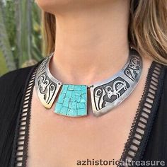 VICTOR COOCHWYTEWA - NATIVE AMERICAN HOPI STERLING SILVER & TURQUOISE NECKLACE  | eBay Southwestern Sterling Silver Turquoise Necklace, Southwestern Style Engraved Turquoise Necklaces, Southwestern Turquoise Etched Jewelry, Southwestern Etched Turquoise Jewelry, Southwestern Style Etched Turquoise Jewelry, Southwestern Silver Turquoise Inlay Necklace, Southwestern Jewelry With Oxidized Finish, Southwestern Turquoise Necklace With Oxidized Finish, Southwestern Silver Necklaces With Inlay