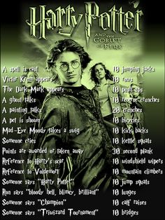 harry potter poster with the names of his characters