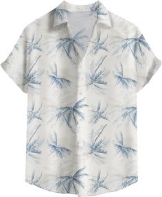 PRICES MAY VARY. 【Soft & Coolness】Hawaiian shirt for men are made with a soft, comfortable, and breathable fabric that is quick-drying. You'll stay cool and feel fresh even on those hot summer days. 【Bold and Beyond】The hawaiian shirts feature a variety of tropical plant and flower patterns, including palm trees, fern leaves and Washingtonia palm fronds. These patterns will transport you to a tropical paradise and give you that perfect vacation vibe. 【Casual and Chic】The button-up design and sty Washingtonia Palm, Beach Outfit Men, Floral Shirts, Hawaii Outfits, Fern Leaves, Hawaiian Outfit, Palm Fronds, Tropical Shirts, Beach Casual