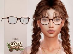 The Sims Resource - Cozy Studies Deca Glasses Sims 4 Cc Glasses, Big Glasses, Nerd Glasses, Sims 4 Characters, Sims 4 Cc Packs