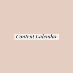 the word content calendar written in black on a pink background with a white rectangle