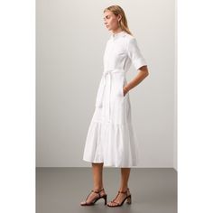 White (100% Linen) Casual Dress. Collared. Short Sleeve. Front button closure. Shoulder to hemline length: 50". Imported. Linen Casual Dress, Linen Casual, Rent The Runway, Lauren White, Closet Designs, White Short, Day Dress, Casual Elegance, Day Dresses