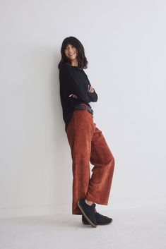 Take a nostalgic journey back in time to an era of groove and style that's as relevant today as it was back then. Embrace the spirit of the 70s with these iconic corduroy pants, designed to capture the essence of an unforgettable fashion era. Wide leg Corduroy fabric Hit above the ankle Button zip fly Wide Leg Corduroy Pants Outfit, Corduroy Pants Outfit, Poplin Blouse, Fall Items, Corduroy Fabric, The 70s, Fashion Help, Back In Time, Corduroy Pants