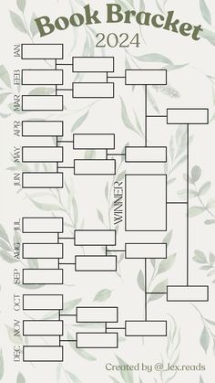 the printable book bracket is shown in green leaves and white paper with black lettering on it