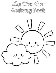 a coloring book for kids with the words my weather activity book written in black and white