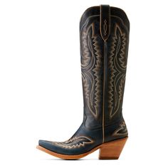 Gorgeous stitching, premium leather, and the knee height make our best-selling Casanova boot a showstopper wherever it goes. With the comfort you need for long nights boogying at country concerts and twirling on the dance floor, it'll turn heads whether you've paired it with cutoffs or your favorite summer dress. Casanova Western Boot | Product Features : 0 : ATS® technology provides ergonomic support on uneven terrain, 1 : Veg-tan leather sole, 2 : Resoleable Goodyear leather welt construction, The Casanova, Ariat Boots, New West, Country Concerts, On The Dance Floor, Veg Tan Leather, Leather Cowboy Boots, Western Boot, Navy Leather