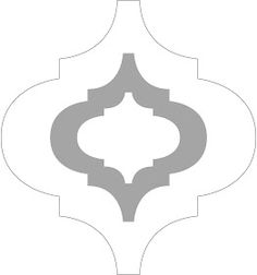 a white and gray ornamental design on a white background with the word's name below it