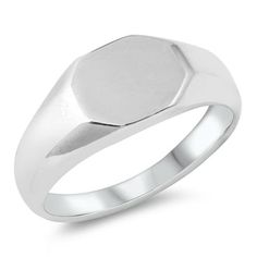 a men's signet ring in white gold