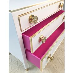 pink and gold dresser on instagram