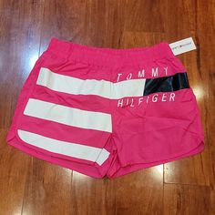 Nwt Tommy Hilfiger Shorts. They Have 2 Front Pockets And The Built In Underwear Support. Color Is Hot Pink. No Drawstring. Tommy Hilfiger White Casual Shorts, Tommy Hilfiger White Bottoms For Spring, Sporty Tommy Hilfiger Short Bottoms, Tommy Hilfiger Sporty Shorts, Black Sweat Shorts, Black Sweats, French Terry Shorts, Running Shorts Women, Tommy Hilfiger Shorts