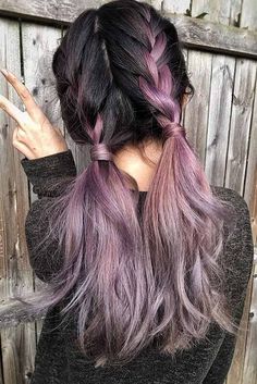 Purple Hair Color Ombre, Purple Ombre Hair, Girls Braids, Ombre Hair Color, Hair Braid, Hair Envy