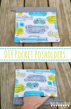 the diy pocket pouch holder is made from fabric and has a pattern on it