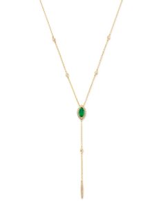 Bloomingdale's Emerald & Diamond Lariat Necklace in 14k Yellow Gold, 16-18 - 100% Exclusive 14k Gold Lariat Necklace Fine Jewelry, Fine Jewelry Lariat Necklace, Luxury Lariat Gemstone Jewelry, Luxury Gemstone Lariat Jewelry, Yellow Gold Lariat Necklace Fine Jewelry, Fine Jewelry Yellow Gold Lariat Necklace, Elegant Yellow Gold Lariat Necklace With Gemstone, Yellow Gold Gemstone Long Drop Jewelry, Yellow Gold Long Drop Gemstone Jewelry