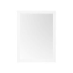 an empty white square mirror on a white wall