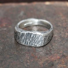 Handmade sterling silver 925 ring. Hammered, scratched, oxidised. Approximately 10mm at the widest point. Weight is 15.3g. Hallmarked. Size U.K. Y 1/2. Euro 68. Jewelry Making Classes, 925 Ring, Hammered Silver, Jewellery Making, Handmade Sterling Silver, 925 Silver Rings, Signet Ring, Rings Statement, Sterling Silber