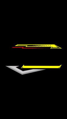 two arrows pointing in opposite directions on a black background with red and yellow lines going through the center