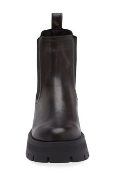 This classic chelsea boot features stretchy side goring and is boosted by a hardy lug platform and block heel. 2" heel; 1 1/2" platform; 1/2" slope 7 1/2" shaft Synthetic upper, lining and sole Imported Chelsea Boot Women, Chelsea Boot, Chelsea Boots, Nordstrom Rack, Steve Madden, Block Heels, Chelsea, Nordstrom, Boots