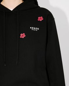 'Boke Flower' classic embroidered hoodie.
KENZO Paris embroidery at chest.
Light Soft Unbrushed Molleton. Sporty Hoodie With Embroidered Logo For Spring, Designer Cotton Hooded Hoodie, Spring Hooded Sweatshirt With Embroidered Logo, Embroidered Hoodie For Streetwear In Spring, Spring Streetwear Hoodie With Embroidered Logo, Embroidered Hoodie For Spring Streetwear, Spring Embroidered Hoodie For Streetwear, Cotton Hoodie With Floral Embroidery, Black Embroidered Long Sleeve Hoodie