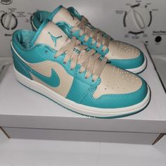 Brand New, Never Worn Jordan 1 Low Tropical Teal, Teal Shoes, Jhene Aiko, Womens Jordans, Jordan 1 Low, Teal Color, Teal Colors, Jordan Shoes, Jordan 1