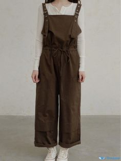 Orcajump - Cotton Overalls Stylish Jumpsuit with Rolled Cuffs - Casual Trousers Cotton Overalls, Stylish Jumpsuit, Pant Length, Casual Trousers, Dressmaking, Overalls, Jumpsuit, Trousers, Cuff