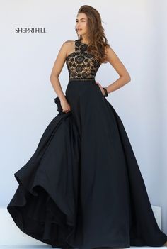 Sherri Hill 50106 Black Satin Prom Dress, Prom Dresses 2016, Satin Prom Dress, Mode Inspiration