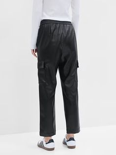 Mid Rise Easy Vegan-Leather Cargo Pants | Gap Factory Drama Outfit, Leather Cargo Pants, Easy Vegan, Cargo Pants, Vegan Leather, Mid Rise, Gap, Faux Leather, Drama