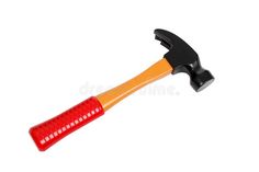 an orange and black hammer with red handle on white background royalty images, clippings