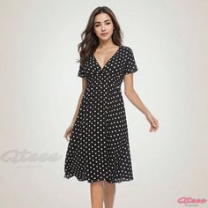 Qteee - Printed Short Sleeve Chiffon Beach Dress with Peter Pan Collar Chiffon Beach Dress, Loungewear Dress, Deep V Neck Dress, Oasis Dress, Relaxed Outfit, Wrap Around Dress, Beach Wear Outfits, Floral Print Chiffon, Short Sleeve Maxi Dresses