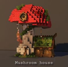 the mushroom house is made out of legos