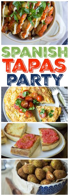 spanish tapas party with text overlay