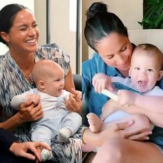 two women and a baby are sitting on a couch with toothbrushes in their hands