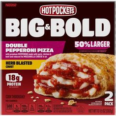 hot pockets big & bold pepperoni pizza