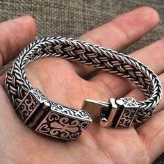 Silver Bracelet For Men, Bracelets Style, Men's Bracelets, Woven Chain, Braided Leather Bracelet