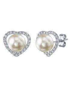 These elegant pearl earrings feature two 8.0mm AAAA quality Freshwater pearls, handpicked for their incredible luster and overtones. The pearls are mounted on the finest 14K gold with dazzling SI clarity diamonds.
These earrings come packaged in a beautiful jewelry gift box, perfect for gifting. Heart-shaped Pearl Earrings For Formal Occasions, Elegant Round Cubic Zirconia Heart Earrings, Elegant White Heart Earrings With Brilliant Cut, Classic White Heart-shaped Diamond Earrings, Classic White Heart Shaped Diamond Earrings, Elegant Round Heart Earrings In Cubic Zirconia, Elegant Silver Pearl Earrings For Valentine's Day, Luxury White Heart Earrings For Formal Occasions, Classic Brilliant Cut Heart Earrings For Formal Occasions