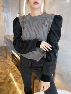 This is perfect for those who are looking for a clothing for a good price. It is fashionable, stylish, and it will look great on anyone who wears it. Do you wanahavit? SIZE Shoulder:36cm Bust:80cm Waist:76cm Sleeve length:67cm Length:46cm Note: 1 inch = 2.54 cm, 1 cm = 0.39 inch note: measurement by hands allow 2-3cm errors which is normal Knitting Sweaters For Women, Color Knitting, Knitting Sweaters, Female Fashion, Puff Sleeve, Looks Great, 1 Inch, Knitted Sweaters, Round Neck