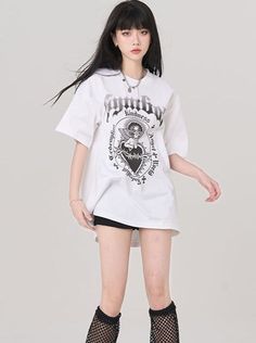 ❤︎Ghost Girl Gothic American T-shirt❤︎ Ghost Girl, Lower Body, American Style, Summer Women, Fashion Brand, White Shorts, Ghost, Womens Shirts, T Shirt