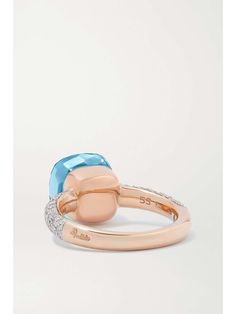 POMELLATO Nudo Classic 18-karat white and rose gold multi-stone ring | NET-A-PORTER Pomelatto Jewelry, Luxury Blue Jewelry With Rose Cut Diamonds, Pomellato Ring Nudo, Pomellato Jewelry, Pomellato Ring, Ring Fit, Multi Stone, Multi Stone Ring, Stone Rings