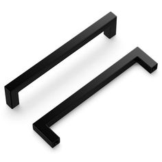 two black handles on a white background