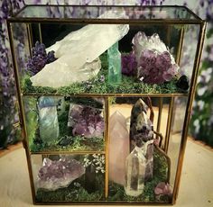 Crystal Room, Crystal Garden, Terrariums Kits, Crystal Magic, Glass Terrarium, Rocks And Gems, Crystal Decor, Crystal Grid