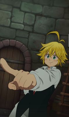 an anime character pointing his finger at the camera