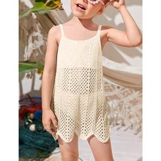 Elevate your beachwear with our Girls Sheer Cover Dress for Tube Tops! Perfect for sunny days by the shore, this crochet beach cover-up offers a stylish and playful addition to any swim ensemble. The sleeveless design and delicate spaghetti straps ensure a comfortable fit, allowing your little one to move freely and enjoy every moment. Crafted from a lightweight fabric blend of 75% Viscose and 25% Nylon, this sheer cover-up is soft against the skin and offers breathability¡ªideal for warm weathe Crochet Beach Cover Up, Sheer Cover Up, Cami Maxi Dress, Beach Cover Ups, Under Dress, Cute Swimsuits, Beach Covers, Dress Cover, Our Girl