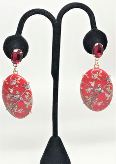 "Beautiful Ruby Red Rhinestone Red Resin Painted Earrings just stunning, excellent condition, it measure 2.75\" long, We combine shipping Pictures are part of the description, please look at all the pictures and if you have any question feel to ask! Make sure you check out my other vintage items!." Painted Earrings, Mother Of Pearl Necklace, Personal Checks, Resin Painting, Red Rhinestone, Earrings Photo, Ruby Red, Clip On Earrings, Ruby