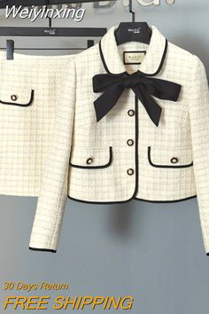 Shipping: Worldwide Express Shipping AvailableDelivery time: 🚚7-15Days Fast ShippingReturns: Fast refund,💯100% Money Back Guarantee. Tweet Jacket, Two Piece Set Outfit, Tweed Two Piece, Tweed Jacket And Skirt, Skirt Set Two Piece, Plaid Skirt Set, Tweed Blazer Women, Short Coats Women, Skirt Elegant