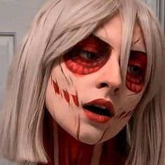 Aot Cosplay, Anime Cosplay Makeup, Anime Makeup, Ladybug Anime, Crazy Makeup, Horror Movie Characters, Fantasias Halloween, Cute Cosplay