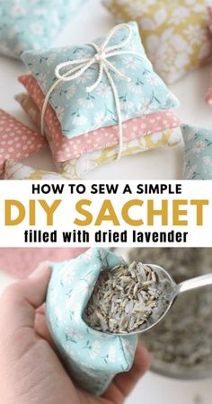 how to sew a simple diy sachet filled with dried lavender and seeds